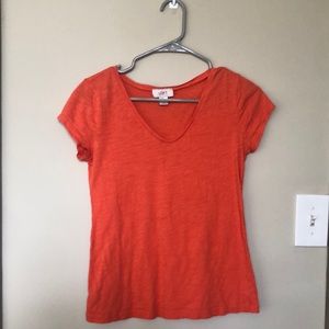 Orange V-neck basic tee LOFT size XS